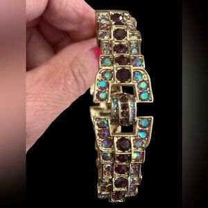 HEIDI DAUS Vintage Gold-tone & Rhinestones Bangle